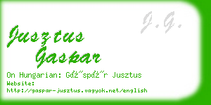 jusztus gaspar business card